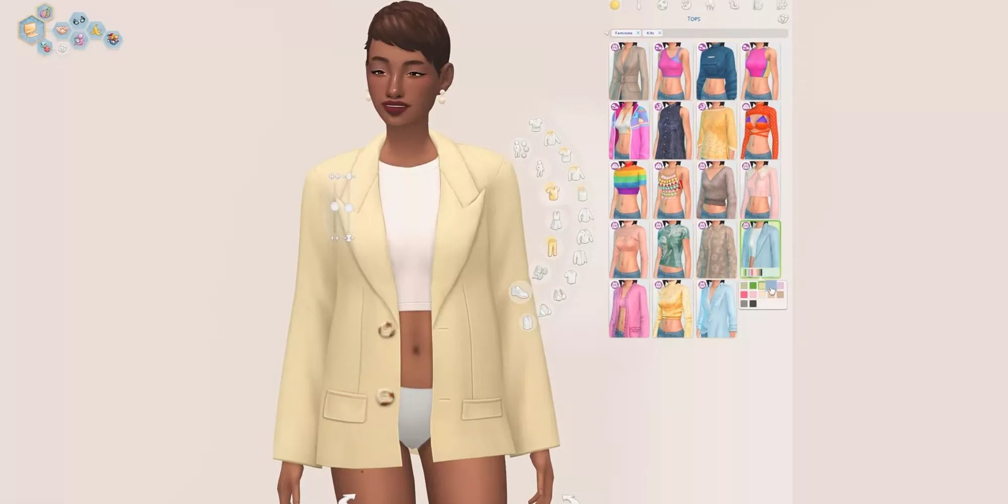 Crop Top and Blazer Set by KikiSims