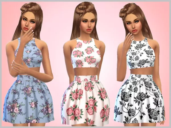 Floral Midi Skirt by SimlishSims