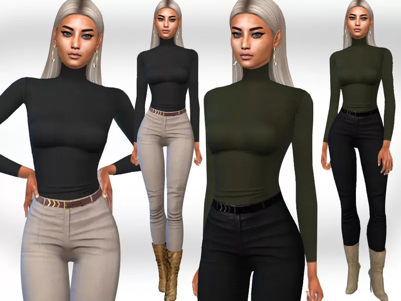 Turtleneck Bodysuit by Sims 4 Studio