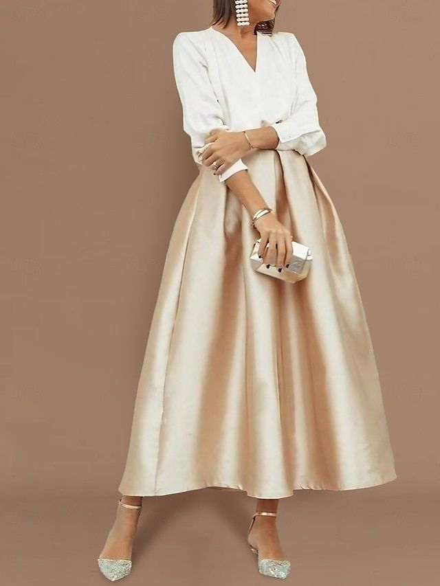 V-neck Satin Dress