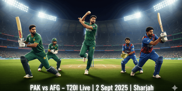 PAK vs AFG T20I Live in Sharjah – 2 Sept 2025 Tri-Series Clash